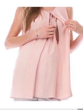 Seraphine Pale Pink Maternity/Nursing Sleeveless Top
